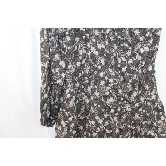 Dolan Womens Black Floral One‎ Shoulder Ruffle Hem Dress M - Picture 3 of 5